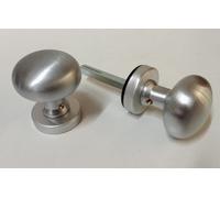 POMOLO POMO COPPIA PER PORTA PORTONCINO GRIGIO SATINATO Ø MM.55 + BARRA QUADRA