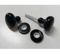 POMOLO POMO COPPIA PER PORTA PORTONCINO IN NYLON NERO Ø MM. 55 BARRA QUADRA