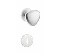 Pomolo tipo cuore con quadro rosette patent argento Argento