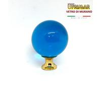 POMOLO VETRO MURANO SFERA DIAMETRO mm.40 BASE ORO vari colori POMOLINO VETRO