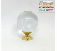 POMOLO VETRO MURANO SFERA DIAMETRO mm.40 BASE ORO vari colori POMOLINO VETRO