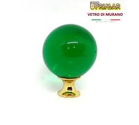 POMOLO VETRO MURANO SFERA DIAMETRO mm.40 BASE ORO vari colori POMOLINO VETRO