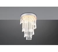 POMP PLAFONIERA LED 18W 2400lm, 2700 - 6500K METALLO CROMATO E PENDENTI CON TELECOMANDO MULTIFUNZIONE D. 30CM DIMMERABILE