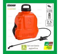 POMPA A BATTERIA STOCKER A LITIO ZAINO ELETTRICA 2,5 BAR 2 LANCE 8 LITRI LT