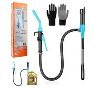 Pompa a benzina elettrica a batteria,Pompa di Trasferimento Portatile,Pompa di Trasferimento del Carburante,con Ugello di Controllo di Flusso,tanica, pompa di aspirazione automatica per benzina(blu)