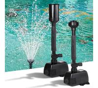 Pompa a fontana a flusso regolabile per stagni da giardino, fontana di pompaggio stagno con filtrazione integrata e attacchi multipli dell'ugello (HJ-743)