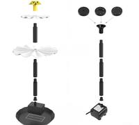 Pompa a fontana solare da 2,5 W 7 V per vasca per uccelli con design impermeabile IP68, 9 teste degli ugelli e portata di 160 l/h, per giardino, piscina e decorazioni esterne