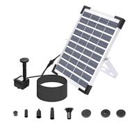 Pompa a fontana solare da 5 W, batteria di riserva per stagno Koi, con cavo di prolunga, ugelli multipli, 3 modalità regolabili, decorazione da giardino a energia solare