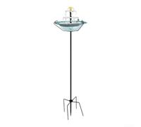 Pompa a fontana solare in metallo e plastica, altezza di sollevamento, 40 | Dimensioni 45 cm, pali in metallo inclusi, fissaggio sicuro a terra, blu, viola, rosa, nero, decorazione da giardino
