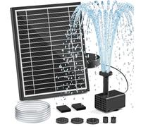 Pompa a fontana solare per abbeveratoio per uccelli, pompa solare dell'acqua da 5,5W con cavo di alimentazione da 3M, paletto di terra regolabile, 5 modalità di spruzzo e tubo trasparente da 1,2M