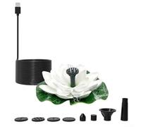 Pompa a fontana USB a forma di anemone per giardino, stagno, decorazione per vaschetta per uccelli, progettata per integrazione senza soluzione di continuità e movimento naturale dell'acqua (bianco)