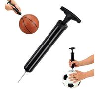 Pompa a mano da basket con ago e manico in metallo, 2 pezzi, pompa ad aria per palloni sportivi, pompa portatile da calcio e pallavolo (nero, 25,4 cm)