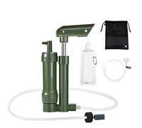 Pompa a mano Filtro dell'acqua a 3 stadi Sistema di filtrazione per purificatore d'acqua da campeggio Attrezzatura di sopravvivenza 0,01 micron con borsa dell'acqua da 500 ml per campeggio all'aperto