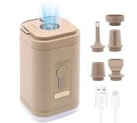 Pompa a materasso pneumatica, pompa ad aria elettrica,Pompa ad aria di gonfiaggio ricaricabile con luce da campeggio per galleggianti da piscina - Pompa da viaggio con gonfiatore elettrico, per