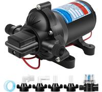 Pompa a Membrana 12 V 4.0GPM/ 15.0 LPM 45 PSI Pompa per Acqua a 3 Camere Pressostato Automatico per RV con interruttore di pressione, filtro rimovibile, pompa a membrana per camper