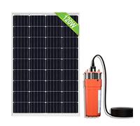 Pompa a pozzo solare, set pompa a pozzo profondo solare da 120W, pompa sommersa da 12V (96W) con pannello solare da 120W per irrigazione, pompaggio.