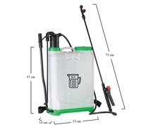 Pompa a Spalla Manuale Irroratrice a Zaino con Valvola con 3 Ugelli, 16 Lt -686F