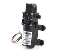 Pompa Acqua a Membrana 72W 12V 6A, Pompa a Membrana Pompa Spruzzatore Autoadescante 0.9Mpa 6.0L/Min, Tubo Diritto Uscita Acqua Su Entrambi I Lati Destra per Irrigazione Fiori, Irrorazione Giardino
