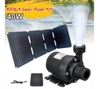 Pompa acqua brushless 800l/h DC e caricatore solare 40W per giardini ecologici