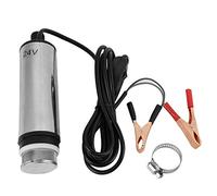 Pompa Acqua e Diesel, Pompa Sommergibile in Acciaio Inossidabile, DC 24V Pompa Immersione Elettrica con Fascette e Cavo 2.5m Strumento di Rifornimento per Gasolio, Acqua, Cherosene