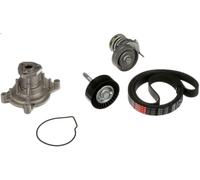 Pompa acqua + Kit cinghia Poly V GATES KP76PK1735 per LEON (1P1) 1.4 2007-2012