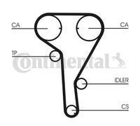 Pompa dell'acqua + kit cinghia di distribuzione CONTINENTAL CT1077WP2