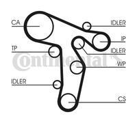 Pompa dell'acqua + kit cinghia di distribuzione CONTINENTAL CT1134WP1