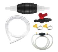 Pompa Acqua Manuale,Pompa Benzina,Pompa Travaso Gasolio,Pompa Manuale Travaso Liquidi,Pompa Carburante Portatile,con 2M Tubo,2 Morsetti e 1 Valvola di Regolazione