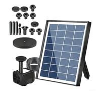 Pompa Acqua per solare Brushless Silenziosa per giardino Pompa | Pannello 10W efficiente, flusso 500L/H, avvio in 3 secondi, nessun cavo elettrico, eco-friendly
