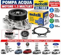 POMPA ACQUA RAFFREDDAMENTO PER TUTTI I MOTORI 1.3 MJT RIF. METELLI 24-1083