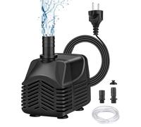 Pompa Acqua Sommersa 25W 1000L/H Pompa Acquario Ultra Silenziosa Pompa per Acquario con Tubo 1,5 m 2 Ugelli Pompa Laghetto Per Acquario, Piscina, Idrocoltura, Fontana