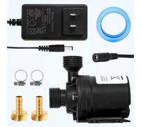 Pompa ad acqua solare da 14 A CC e 12 V, 2,5 GPM, sollevamento di 6,1 m, motore brushless ultra silenzioso con adattatore, per riscaldatori solari, camper, birra e fattoria (non autoadescante)