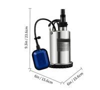Pompa ad acqua sommergibile Cavo 9500L/HW/10 M e interruttore a galleggiante automatico collegato for una piscina pulita e vuota con area allagata,Solido e a prova di perdite
