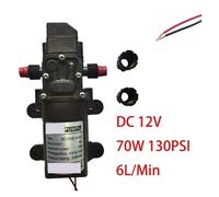 Pompa ad alta pressione for acqua Micro DC 12V 70W 130PSI 6L/Min, pompa autoadescante a membrana Pompa a spruzzo elettrica agricola