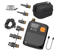 Pompa ad aria elettrica ad alta pressione, 8000 mAh, 25 PSI, con batteria, ricaricabile, funzione di gonfiaggio e svuotamento, per tavole da paddle, kayak, materassi, sport acquatici, tenda (BK)