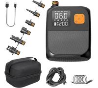 Pompa ad aria elettrica ricaricabile 20 PSI con 1 porta USB, luci LED e 6 ugelli gonfiabili in due fasi, pompa ad aria wireless per kitesurf, tenda, materasso