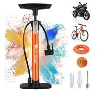 Pompa ad aria per bicicletta per tutte le valvole - 11 Bar / 160 Psi - Pompa a terra per bici da strada, e-bike, mountain bike - Pompa per bicicletta per valvole e adattatori francesi