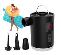 Pompa ad aria per materasso, piccola pompa ad aria per gonfiabili, compressori ricaricabili, gonfiaggio rapido con lampada a LED per campeggio, ospiti, bambini, pigiama party, zaino in spalla