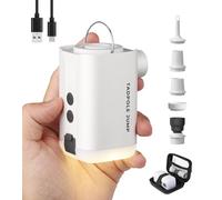 Pompa ad aria portatile per gonfiabili, senza fili, ad alta potenza, ricaricabile, mini pompa per gonfiare/sgonfiare materasso, materassini, galleggianti per piscina, ecc. 3 in 1 con lanterna da