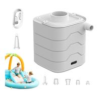 Pompa ad aria portatile, pompa a materasso pneumatica elettrica portatile,Pompa ad aria a riempimento rapido con lampada da campeggio a LED e 6 ugelli - Piccola pompa ad aria per galleggianti da
