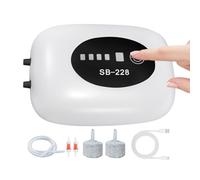 Pompa Ad Ossigeno per Acquario,Pompa Ad Aria Silenziosa Portatile Ricaricabile 2 Uscite,Pompe Ad Aria per Acquari - per Vivere Esterno Interno Bacino Fontana Acqua