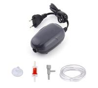 Pompa ad ossigeno per acquario, pompa ad ossigeno da 3 W, 1,6 l/min, silenziosa, dotata di un tubo in PVC da 1,2 metri, 1 pietra pneumatica, 1 valvola di controllo, 1 valvola di ritegno
