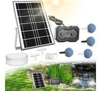 Pompa ad ossigeno solare per stagno, pulsante di rotazione semplice aggiornato, aeratore solare per laghetti, 2 modalità di lavoro, aeratore solare per stagni esterni con funzione di temporizzazione