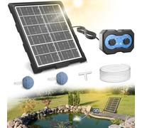 Pompa ad ossigeno solare per stagno, pulsante di rotazione semplice aggiornato, aeratore solare per stagni esterni, con funzione di temporizzazione, per giardino, acquario, piscina, stagno da pesca