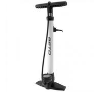 Pompa Bici da Officina in Acciaio Bianca con Manometro 8 Bar / 120 PSI - Altezza 55cm