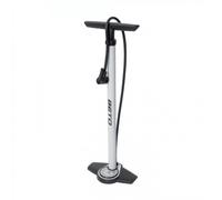 Pompa Bici da Pavimento Bianca in Acciaio con Manometro Integrato - Max 11 Bar