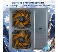 pompa calore acqua calda COP4,92 frequenza variabile protezione antigelo 5-75 ℃