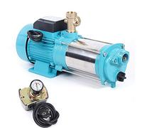 Pompa centrifuga in acciaio inox, 1300 W, 230 V, 4000 l/h, pompa centrifuga da giardino autoadescante con manometro, interruttore a pressione, pompa centrifuga, albero in acciaio inox, alloggiamento