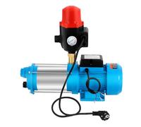 Pompa centrifuga, pompa da giardino con spegnimento automatico, pompa centrifuga 1300 W, portata 4000 l/h, altezza di mandata 98 m, con interruttore a pressione e manometro, per irrigazione, impianto