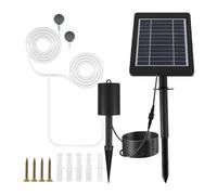 Pompa d’aria per solare con batteria di backup da 2200 mAh, aeratore ad ossigeno a energia solare a 3 velocità per laghetti per pesci, acquari e piscine all’aperto,